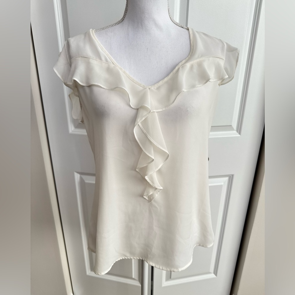 Express - Cream Ruffle Blouse (medium)